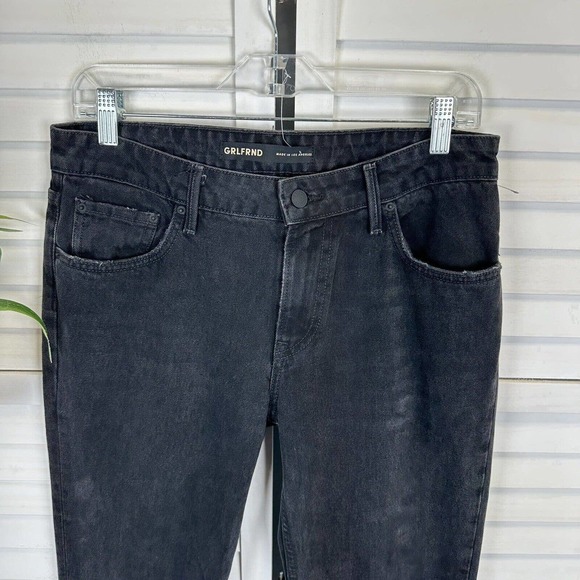 NWOT GRLFRND The Hailey Low Rise Boot Jeans Slit Hem Sunset Strip Black Size 27 - Picture 3 of 13